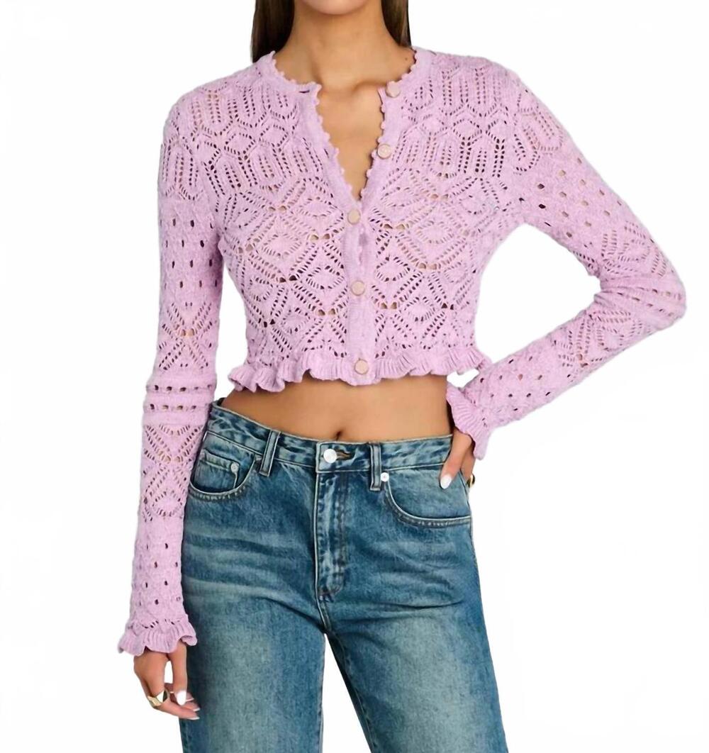 NEW RETROFETE giuliana crochet cardigan in pink